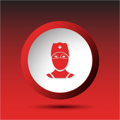 Doctor. Plastic button. Vector illustration.