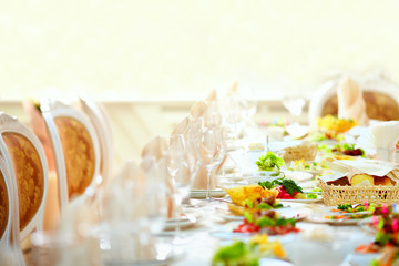 set table in luxury restaurant