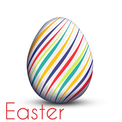 Easter egg painted with color lines