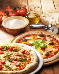 Pizza with ingredients