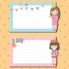 Notepad decorated in party theme