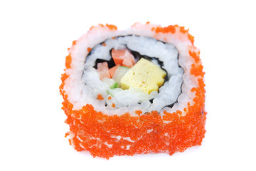 Maki sushi , California roll isolated on white background