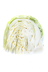 Sliced cabbage isolated on white background