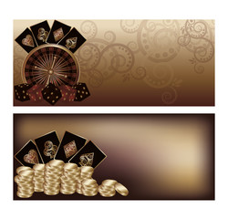 Two vintage casino banners, vector illustration