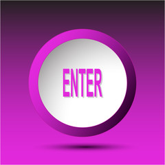 Enter. Plastic button. Vector illustration.