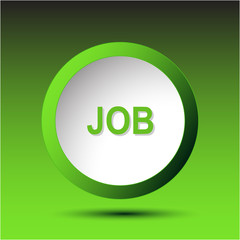 Job. Plastic button. Vector illustration.