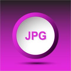 Jpg. Plastic button. Vector illustration.