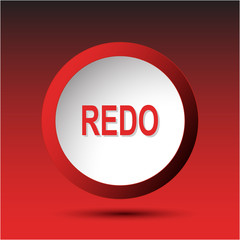 Redo. Plastic button. Vector illustration.