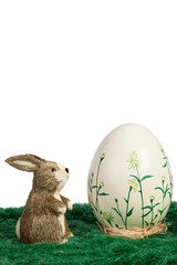 Easter bunny with a floral egg
