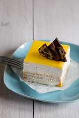 bavaroise cake with lemon jelly