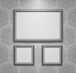Empty frames on the wall.