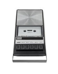 Obraz premium Vintage Cassette Tape Player Recorder Isolated with Clipping Pat