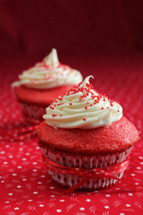 Two red velvet cupcake