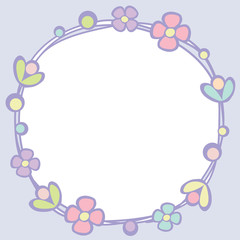 Frame of flower on empty space