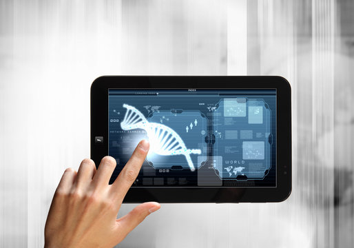 Dna strand On The Tablet Screen