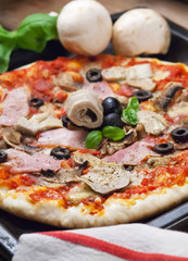 Pizza capricciosa ham olives and artichokes