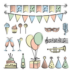 party and celebration icon collection