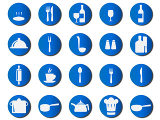 Blue Kitchen Cook icons