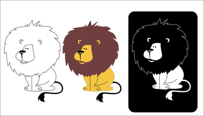 vector illustration of the kind of sedentary furry lion