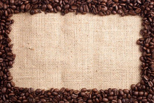 Coffee beans and sizal