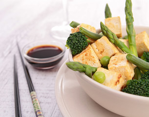 fried tofu and vegetables