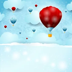 Photo sur Plexiglas Ciel Fond de ciel avec des ballons