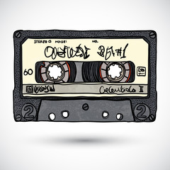 Doodle style cassette tape vector illustration - 50578493