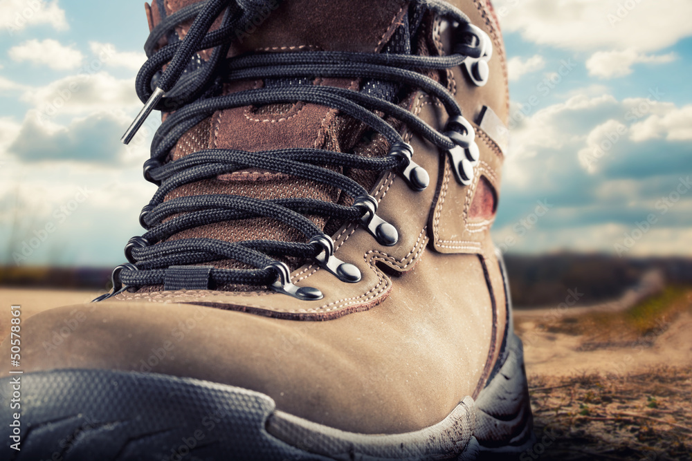 Wall mural hiking boot outdoor