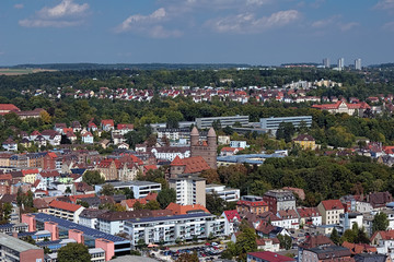 Fototapeta premium View on Ulm with Pauluskirche, Germany