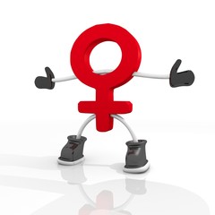 Candy red woman character symbol in a white background
