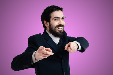 success business man pointing