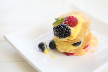 Mille feuille of berries