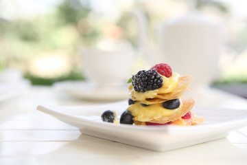 Mille feuille of berries