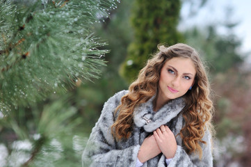 Woman in fur coat