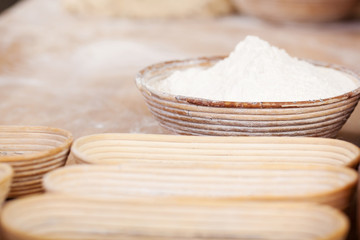 gärkörbe in der backstube