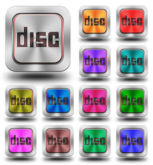 Disc aluminum glossy icons, crazy colors
