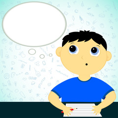 the boy was going to write