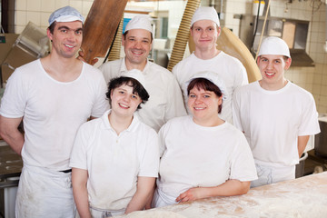 team in der bäckerei
