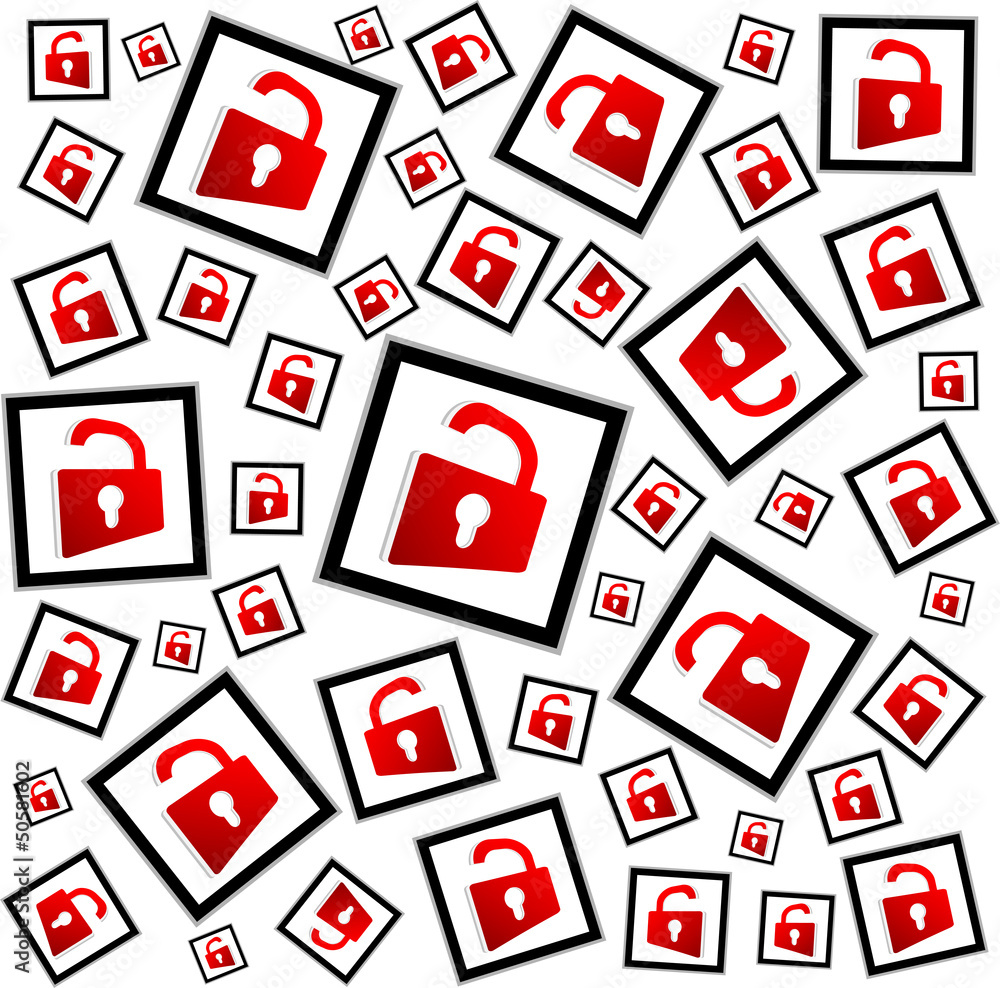 Poster red locks seamless pattern background