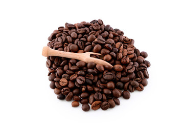 Pile of coffe isolated on white