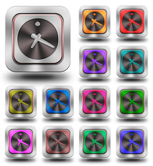 Clock aluminum glossy icons, crazy colors