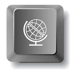 Globe. Vector computer key.