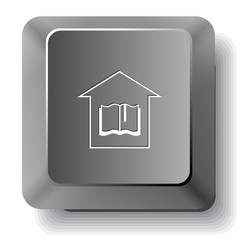 Library. Vector computer key.