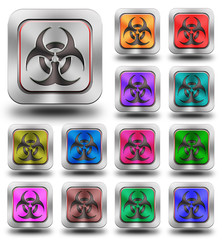 Biohazard aluminum glossy icons, crazy colors - obrazy, fototapety, plakaty