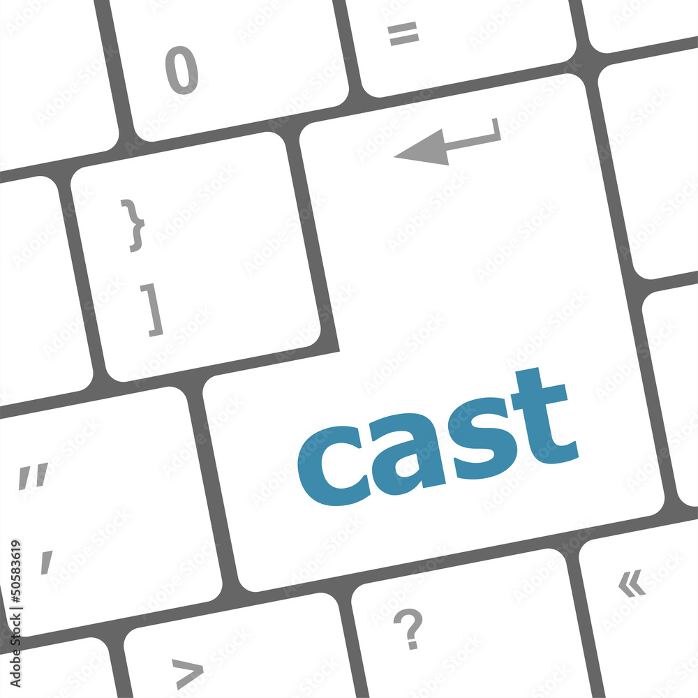 Poster modern computer keyboards with cast text on it