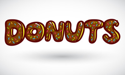 Sign doughnut. Vector illustration