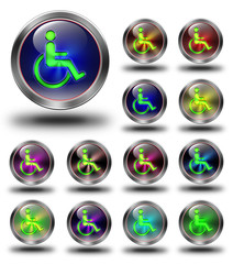 Accessibility glossy icons, crazy colors - obrazy, fototapety, plakaty
