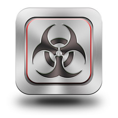 Biohazard aluminum glossy icon - obrazy, fototapety, plakaty