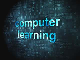 Education concept: Computer Learning on digital background