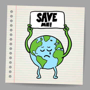 Save the earth design template. Vector, EPS10